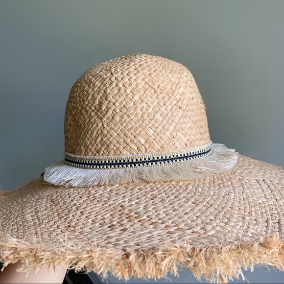 NWT Express Tan Western Boho Straw Beach Hat - Picture 6 of 6